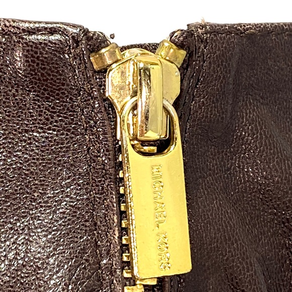 MICHAEL KORS 'Webster' Brown Scrunch Napa Leather - Picture 6 of 15